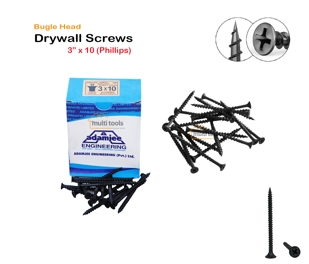  Bugle Head Drywall Screws 3 X 10 (Phillips)